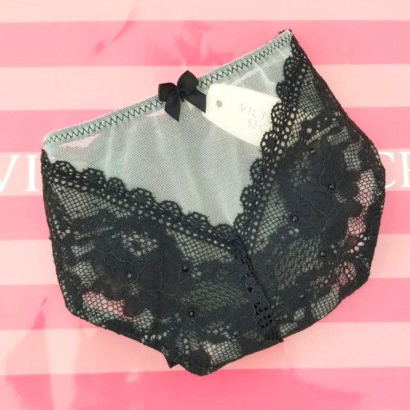 Victoria's Secret Vintage Very Sexy Lace Rhinestone Crystal Cheeky Panty NWT - Picture 2 of 13